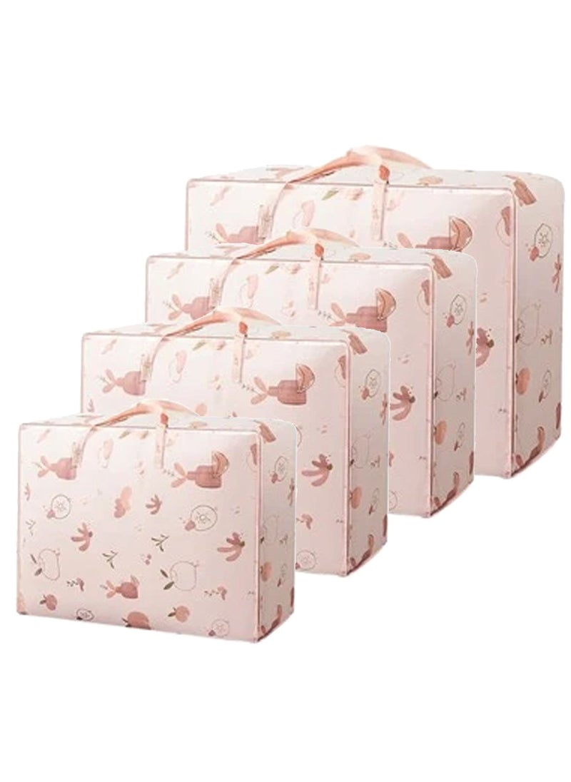 Swift 4 Pcs Large Clothes Storage Bags, Moving Bags, Foldable Blanket Storage Bags for Organizing Bedroom, Closet, Clothing, Sweater, Organization Storage with Zip and Handle  - Image 1