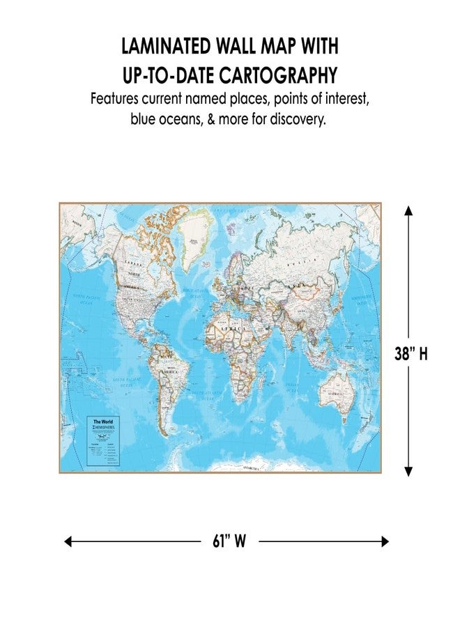 Waypoint Geographic Contemporary Series World Wall Map, Laminated World Map Poster, Educational Wall Art For Home, Classroom, or Office, Unique Gifts, 61” x 38” - Image 3