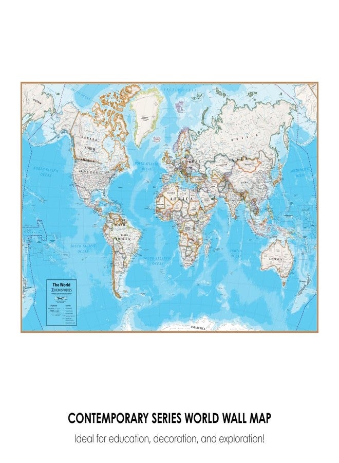 Waypoint Geographic Contemporary Series World Wall Map, Laminated World Map Poster, Educational Wall Art For Home, Classroom, or Office, Unique Gifts, 61” x 38” - Image 2