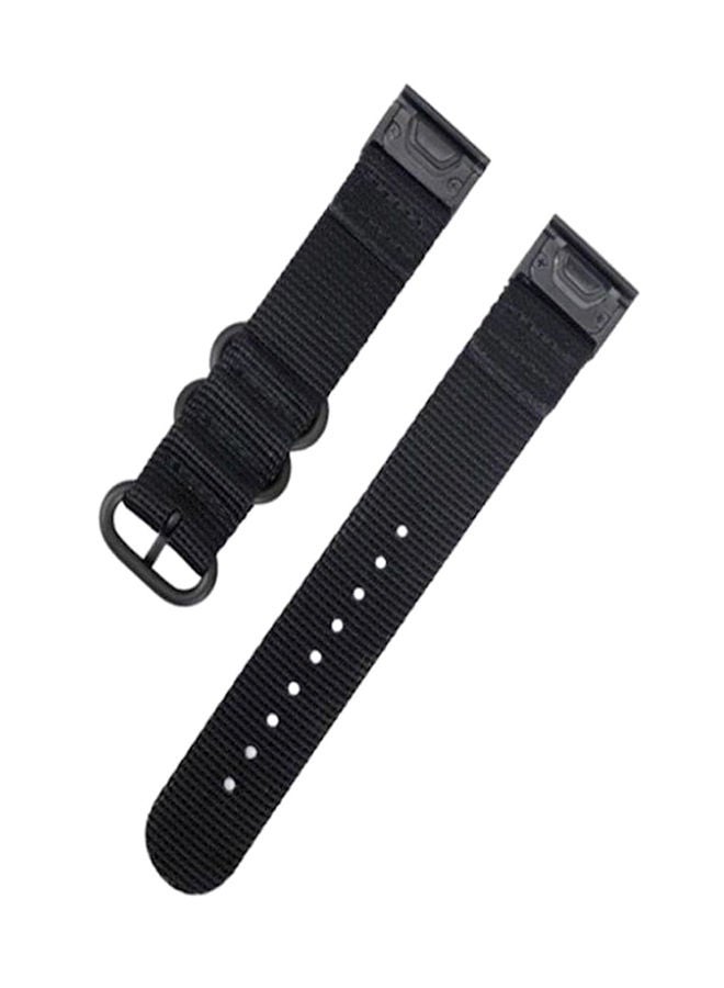 NIBEMINENT Garmin Fenix 5X Nylon Soft Smart Watch Band Strap Black