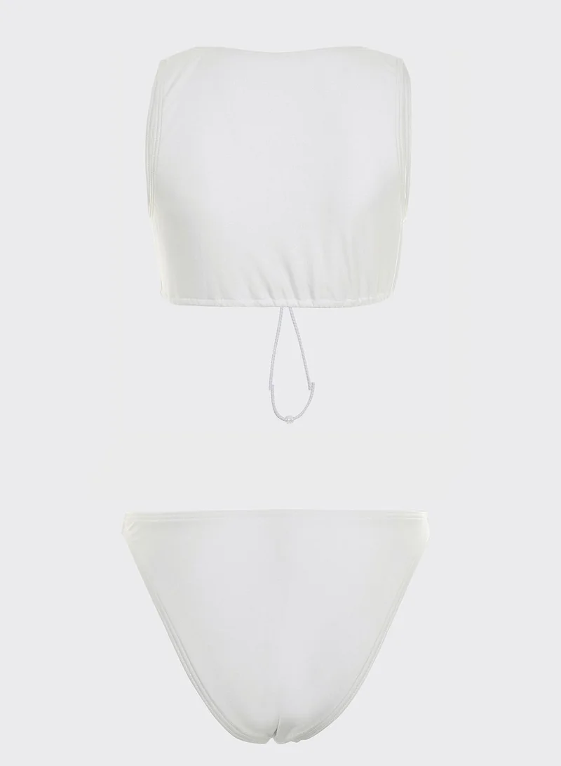 SOUTH BEACH Plunge Bikini Top & Bikini Bottom Set