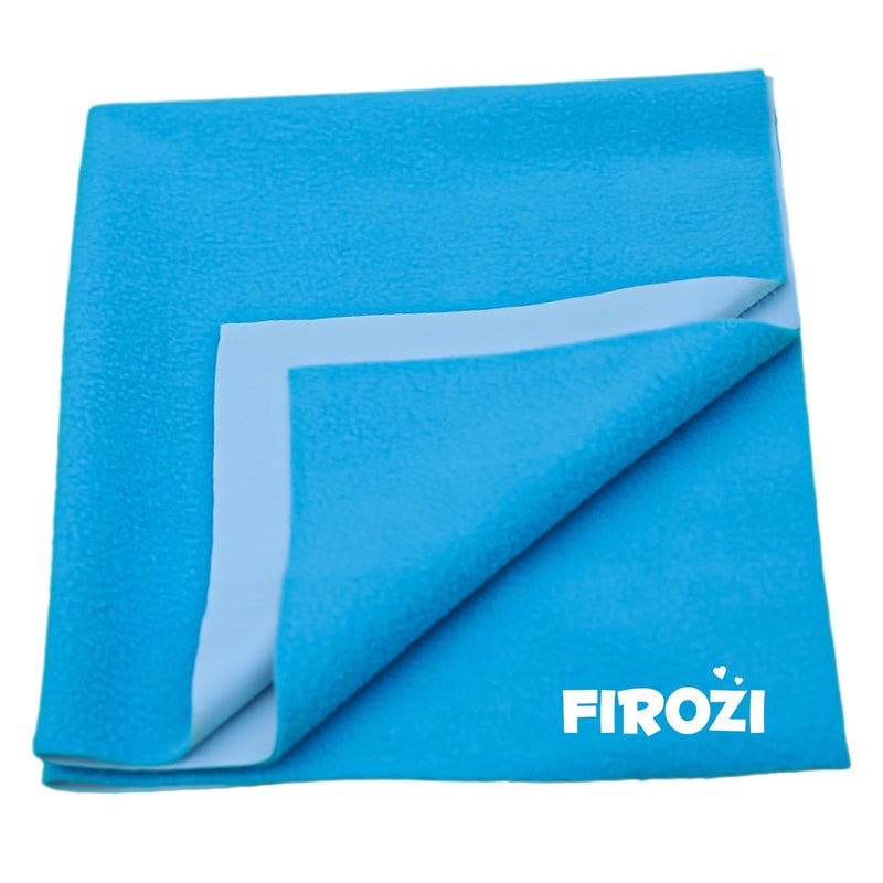 Baby Dry Sheet Anti-Piling Fleece Extra Absorbent Quick Dry Sheet for New Born Baby, Baby Bed Protector, Waterproof Baby Dry Sheet, Reusable Baby Cot Sheet for Infant, Small Size 50X70Cm (Firozi)  - Image 1