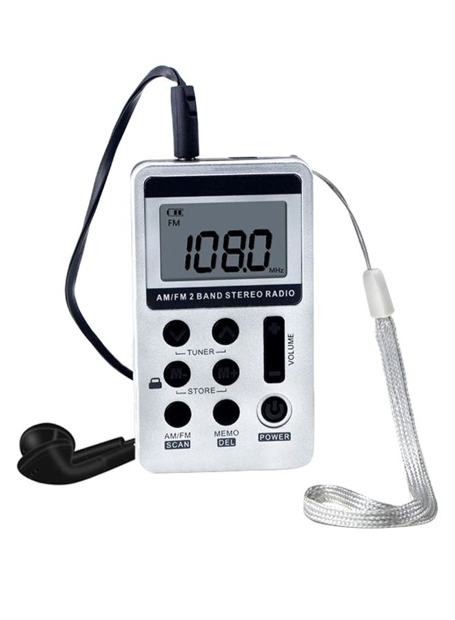 NIBEMINENT Portable Pocket FM Radio With Headphone V432 Black/White  - Image 1