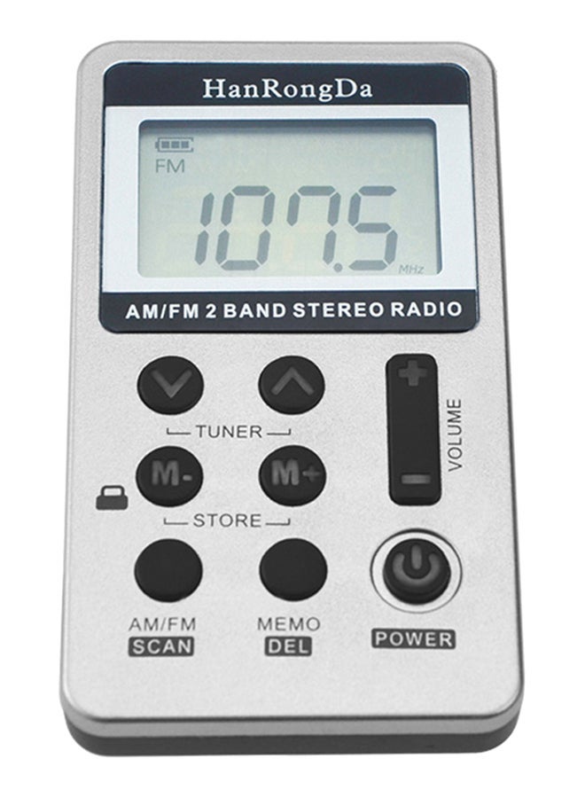 NIBEMINENT Portable Pocket FM Radio With Headphone V432 Black/White  - Image 2