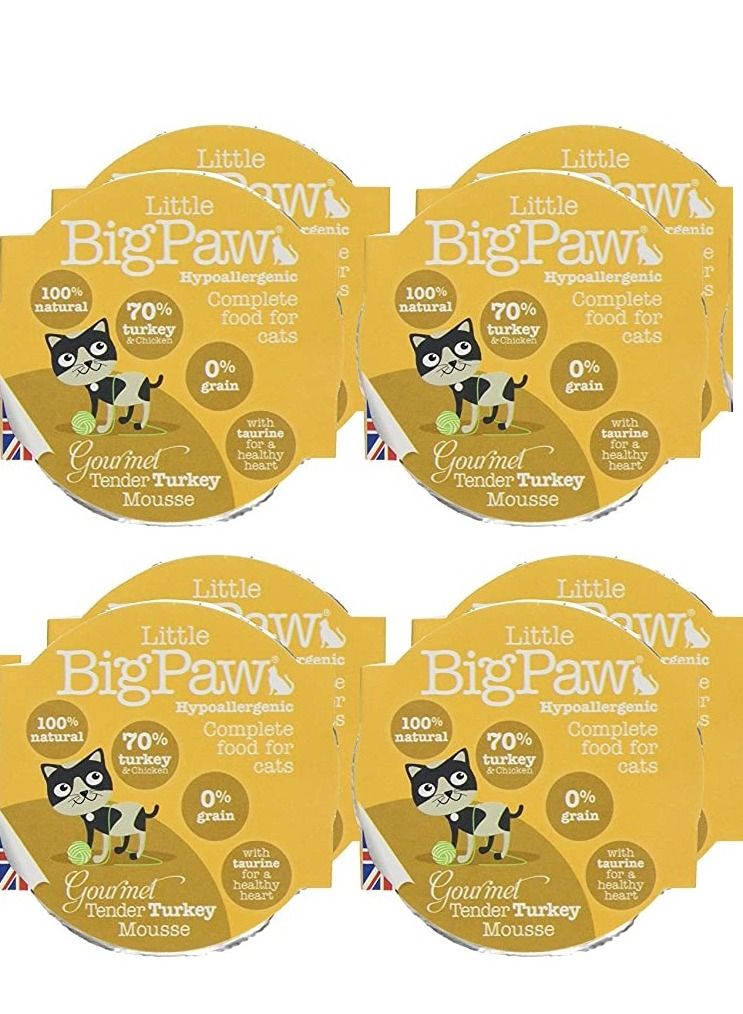 Little Big Paw Gourmet Turkey Mousse Cat And Kitten Wet Food 8X85G - Image 1