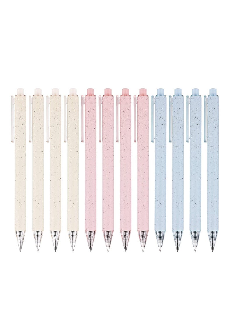 XiuWoo Gel Ink Retractable Pens Set, Black 0.5mm medium Point Pen Extra Smooth Tip No Bleed Smear Smudge Refillable Clickable Bulk for Writing Journaling Multicolor Fine 12 Pcs - Image 1