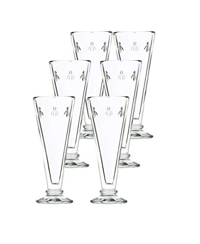 La Rochère La Rochere Napoleon Bee Champagne Flutes – Bee Embossed Drinking Glasses Set for Champagne, Wine, & More – Elegant & Sturdy Champagne Glasses – Dishwasher Safe Wine Glasses Set of 6 (5,1 oz.) - Image 1