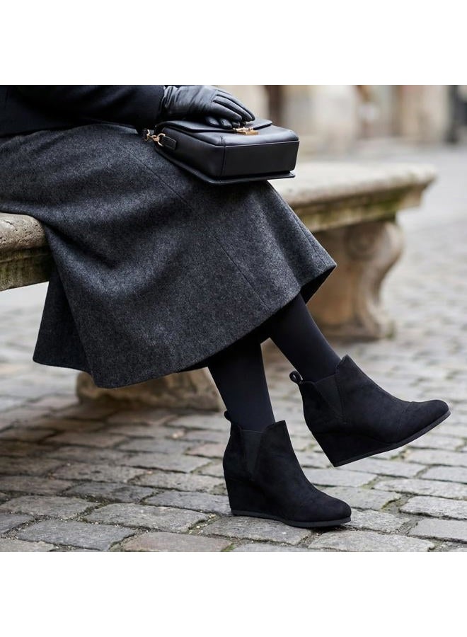 Dune London Women's Zoey Wedge Bootie +Wide Width Available, Black, 9 - Image 3