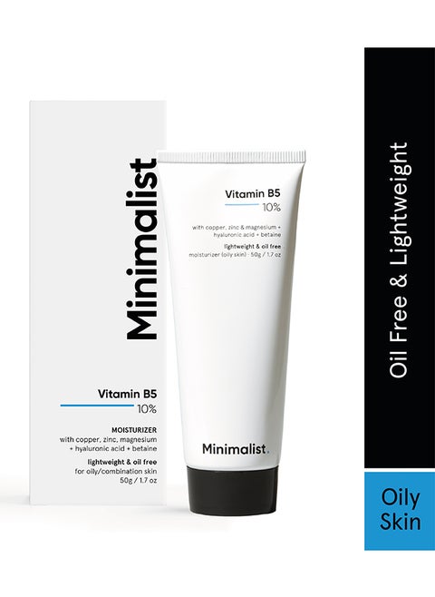 10% Vitamin B5 Gel Face Moisturizer For Oily And Acne Prone Skin | Oil-free | Fast Absorbing Lightweight Winter Cream For Women And Men | Non sticky | Fragrance Free