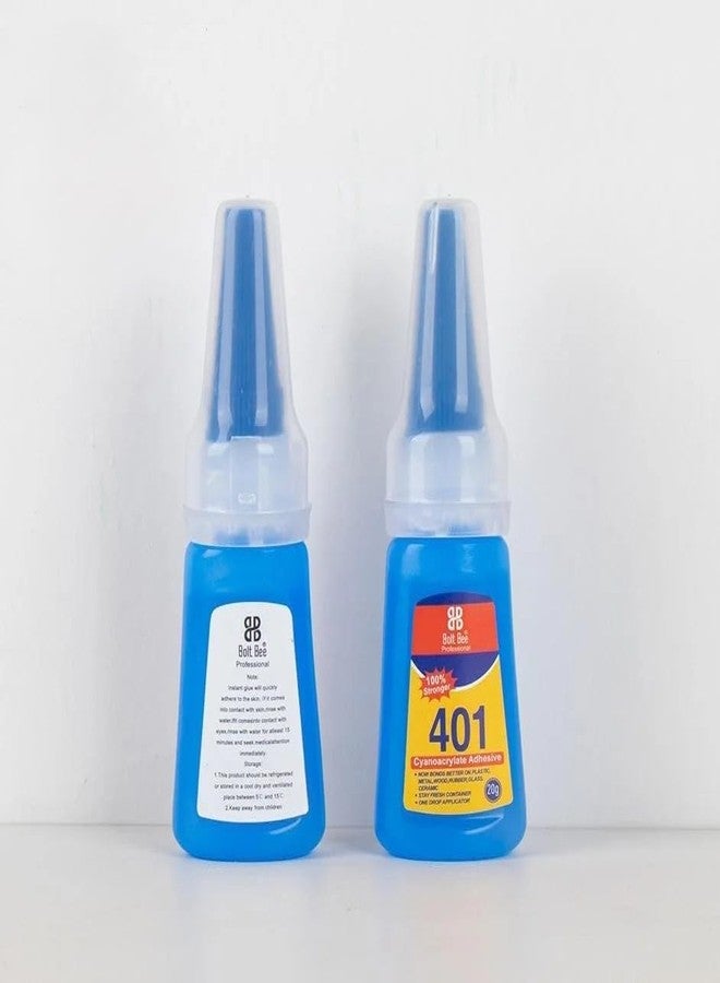 Brille Bee "Brille Bee 401 Nail Art Glue - Rapid Fix Instant Fast Adhesive, Super Strong Multi-Purpose Glue - Pack of 2" - Image 1