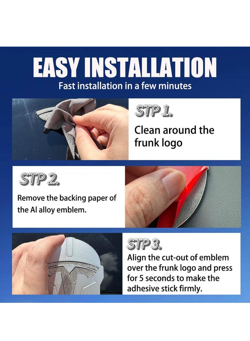 Excefore 3D Metal Emblem Sticker for Tesla Model 3 and Model Y Front Trunk Logo, Front Hood Badge Decal Logo, T Logo Badge Decal for Tesla, with Tesla Model 3/S/X/Y Series (Silver) - Image 5