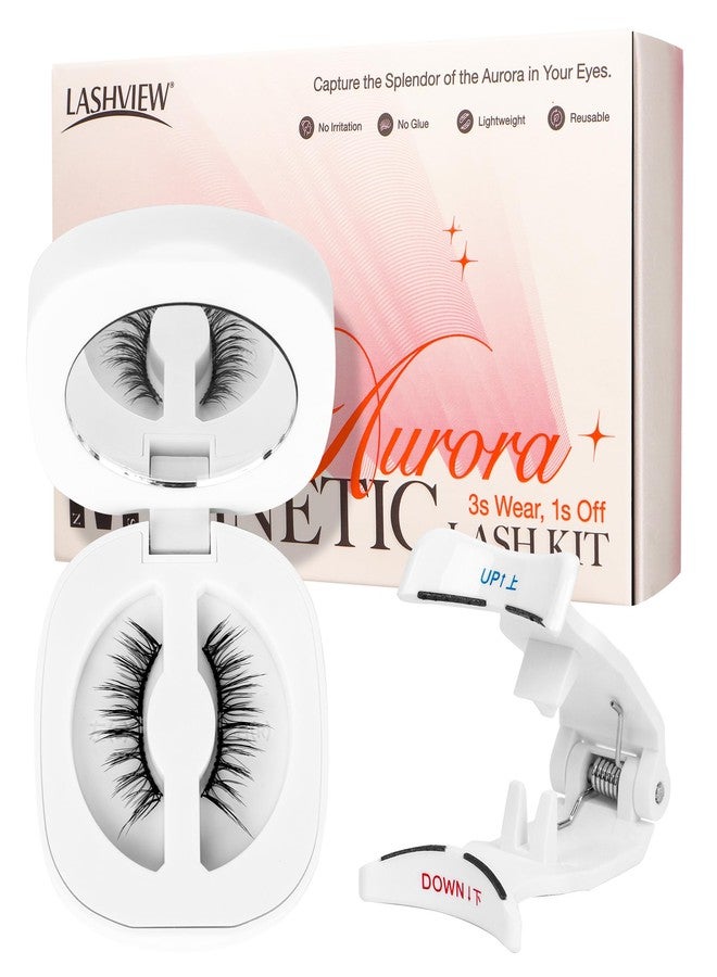 LASHVIEW Magnetic Eyelashes with Applicator,Reusable Soft Magnetic Eyelashes Natural Look, No Glue Needed RCM02-N - Image 1