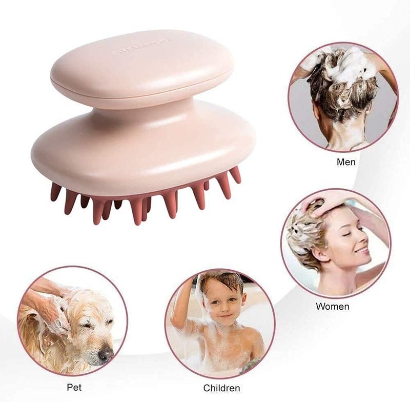 SHFTI Hair Scalp Massager Shampoo Brush with Soft Silicone Bristles, Head Massager Scalp Massager Brush for Hair Growth, Wet Dry Use, Greatly Remove Dandruff & Exfoliate (PINK) - Image 5