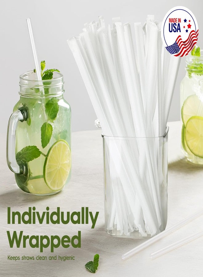 Delxo 1000 Count Individually Wrapped Clear Plastic Straws - 7.75 Inch Long, 0.23 Inch Diameter - Disposable Drinking Straws for Party, Every Occasion - Made in USA - Image 3