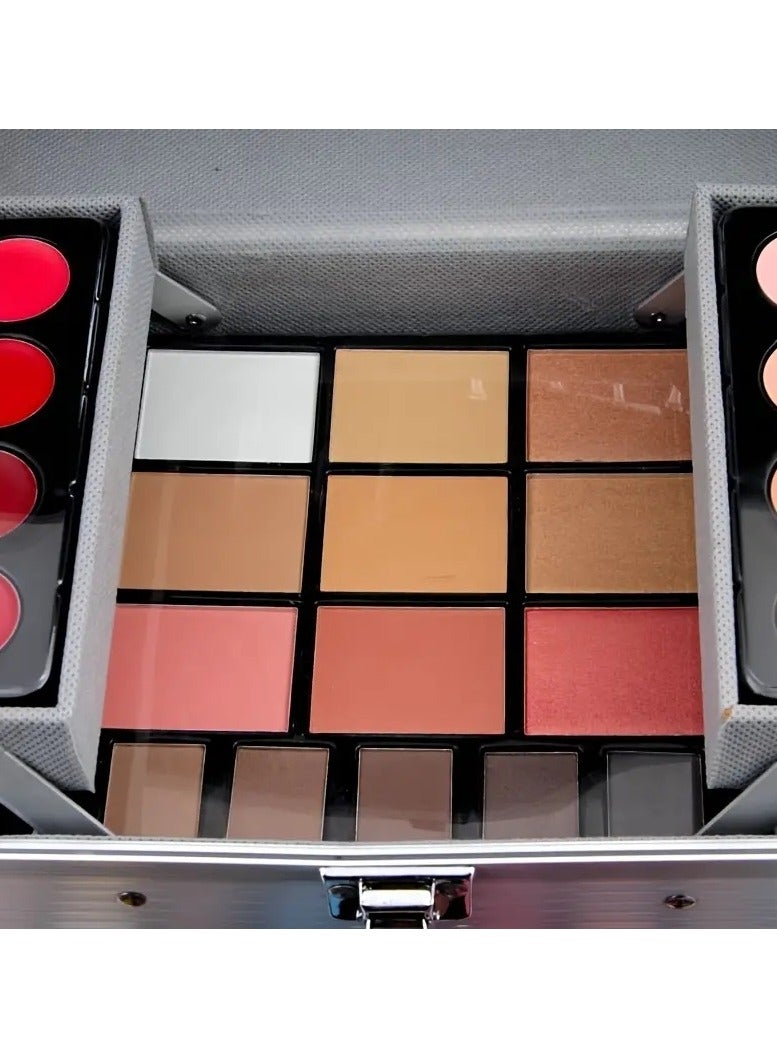 مس روز 132 لون مجموعة ماكياج قابلة لإعادة الاستخدام مجموعة علبة ماكياج من الألومنيوم مع مستحضرات التجميل فرش ماكياج ظلال العيون مسحوق الحاجب أحمر الشفاه - Image 3