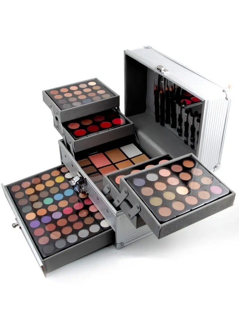 مس روز 132 لون مجموعة ماكياج قابلة لإعادة الاستخدام مجموعة علبة ماكياج من الألومنيوم مع مستحضرات التجميل فرش ماكياج ظلال العيون مسحوق الحاجب أحمر الشفاه - Image 4