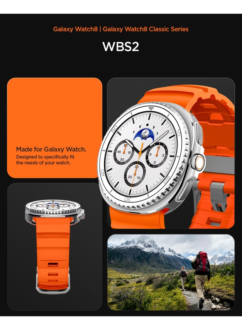 Spigen WBS2 Band for Galaxy Watch 8 series Compatible with Samsung Galaxy Watch 8 Classic 46mm, Galaxy Watch8 44/40mm (2025) Durable Silicone Sport Strap - Orange - Image 3