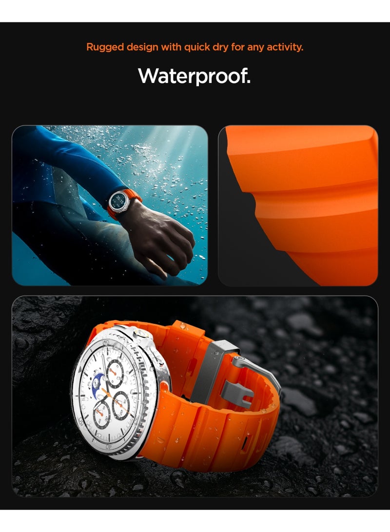 Spigen WBS2 Band for Galaxy Watch 8 series Compatible with Samsung Galaxy Watch 8 Classic 46mm, Galaxy Watch8 44/40mm (2025) Durable Silicone Sport Strap - Orange - Image 4