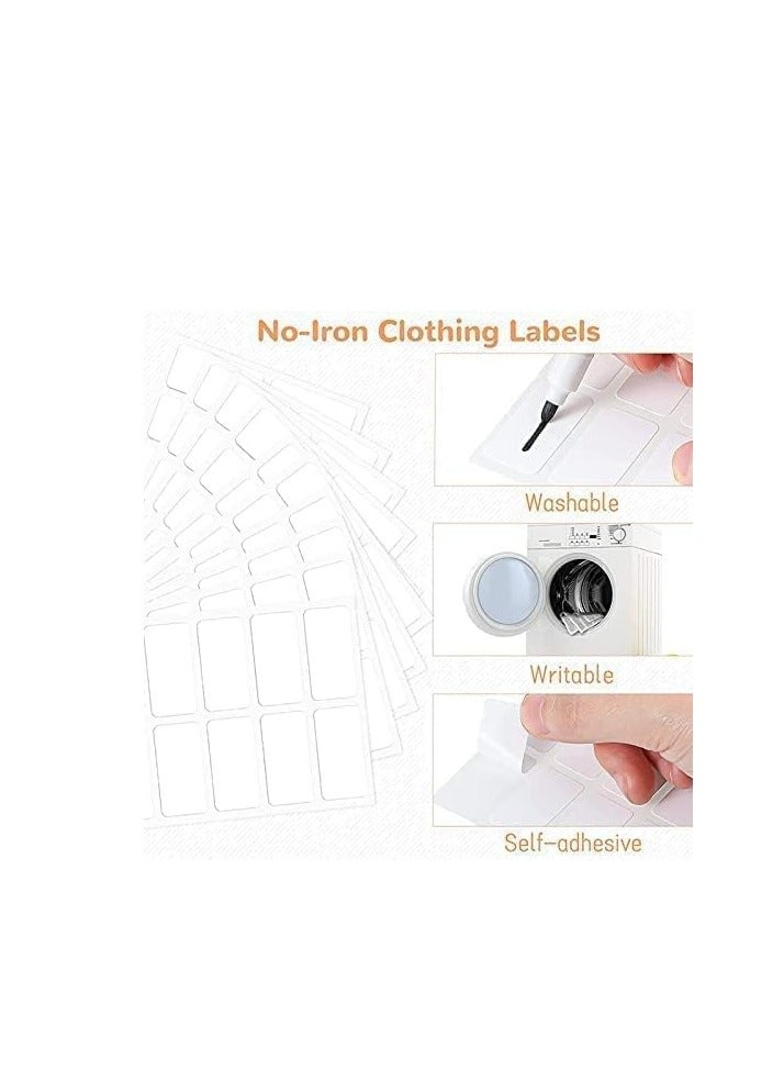 Premify 54pcs Name Labels School, No-Iron Clothing Labels For Shirt/Bottle/Lunch Box, Bags Etc, 45x14mm Writable Self Adhesive Name Labels for Nursery Daycare, Washable & Dryer Safe - Image 2
