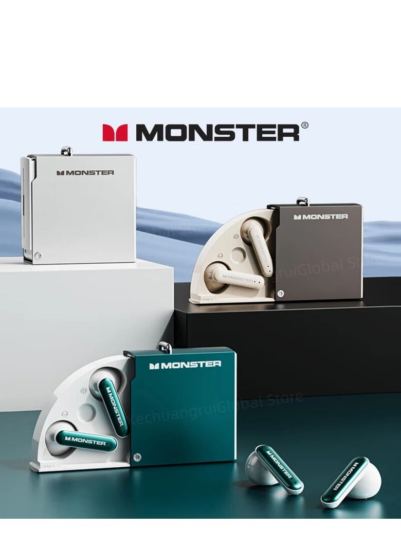 Monster XKT17 Wireless Bluetooth Earbuds Gaming Headphones Deep Bass Low Latency Game Headset with Built-in Microphone For Gaming Noise Canceling Headsets Green - Image 4