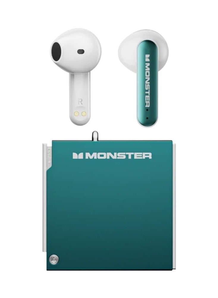 Monster XKT17 Wireless Bluetooth Earbuds Gaming Headphones Deep Bass Low Latency Game Headset with Built-in Microphone For Gaming Noise Canceling Headsets Green - Image 2