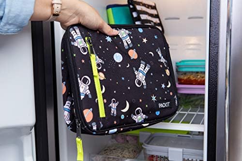 PackIt Freezable Classic Lunch Box, Spaceman, Built with EcoFreeze Technology, Collapsible, Reusable, Zip Closure With Zip Front Pocket and Buckle Handle, Perfect for School Lunches - Image 4