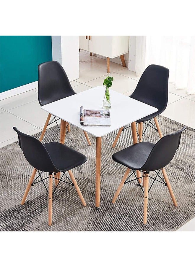 CityRiya-Long Dining Chair Modern Office Chair Kitchen Dining Side Chairs Lounge Shell Chair Living Room Chair with Plastic Seat for Kitchen 4 PCS - Image 2