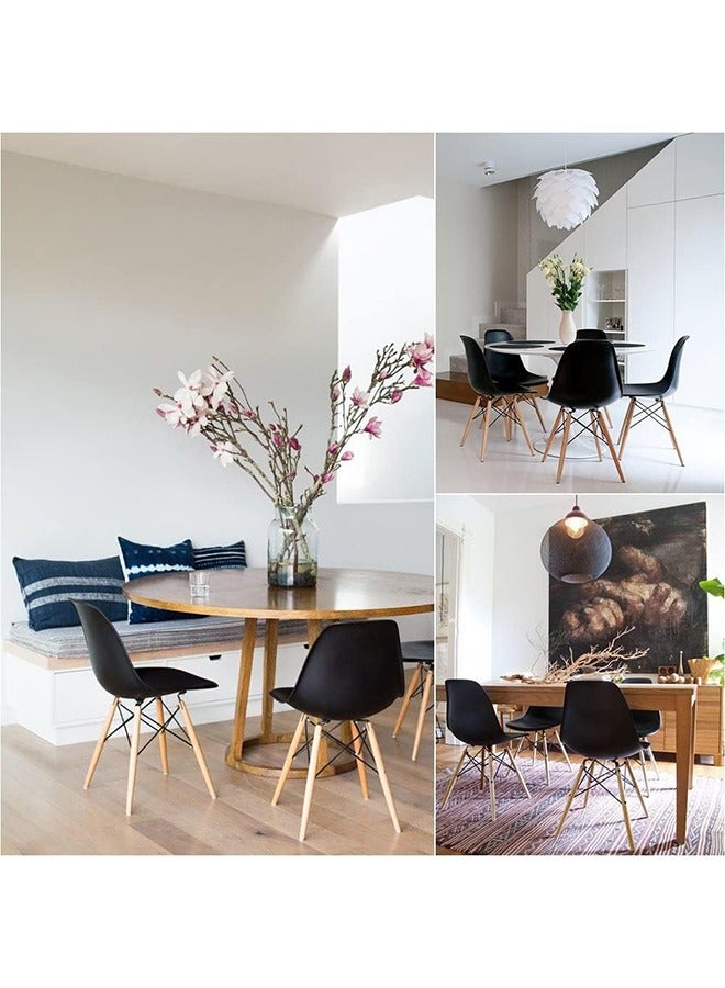 CityRiya-Long Dining Chair Modern Office Chair Kitchen Dining Side Chairs Lounge Shell Chair Living Room Chair with Plastic Seat for Kitchen 4 PCS - Image 3
