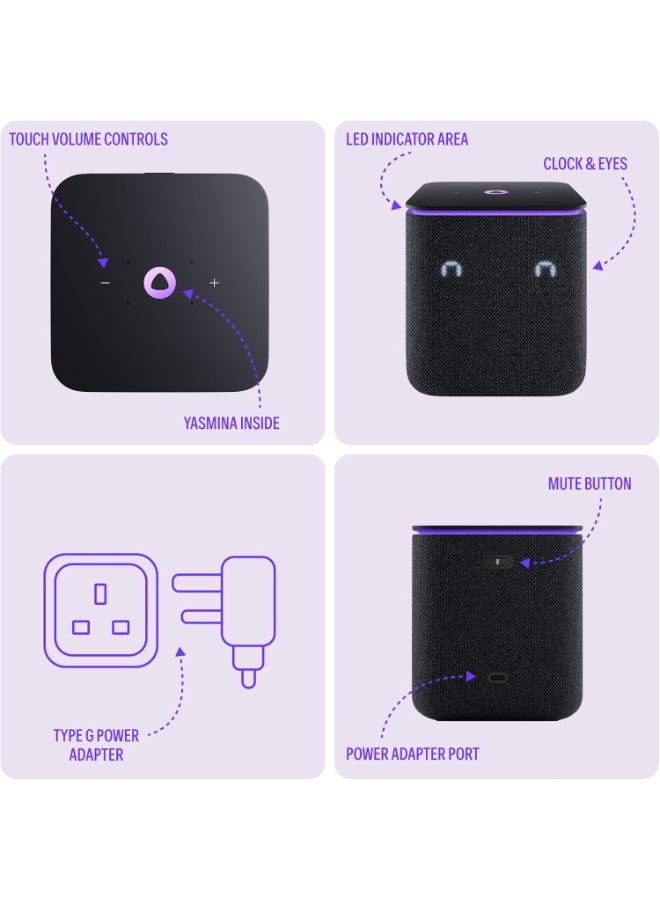 Yango Yasmina Midi | Smart AI Speaker | Premium Sound, Deep Bass & Stereo Pairing | Speaks English & Arabic | YangoPlay unlimited Movies, Series, Music, Quran | Kids Teacher & Translator | Black - Image 4