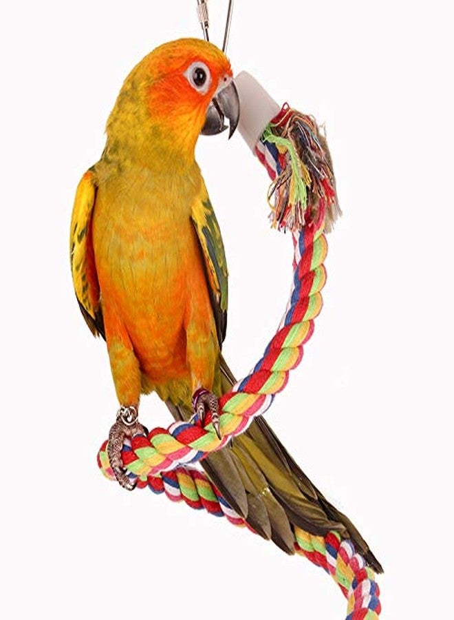 Hiflyer Bird Rope Perch Bird Perches for Cage, Colorful Cotton Bendable Rope Perch Swing, Parrot Perch Parrot Toys Parakeet Toys Bird Toys for Parrots (Multi-Color, 40 inch) - Image 5