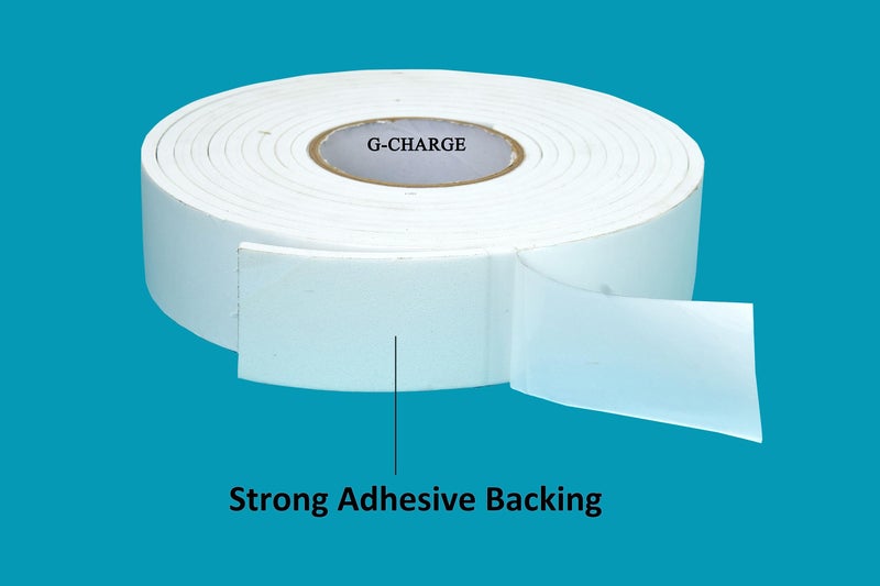 G-Charge Single Sided High Density Self Adhesive Gasket Tape, Weather Stripping Doors and Window Insulation Soundproofing, Foam Sealing Tape White, (2"(W) x 1/4"(T) x 5 Mtr (L), White) - Image 3