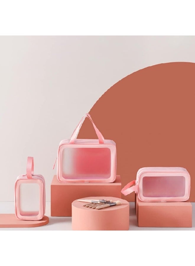 Set of 3 pieces, different sizes, large, medium and small, women's cosmetic organizer, waterproof cosmetic bag with zipper - Image 4