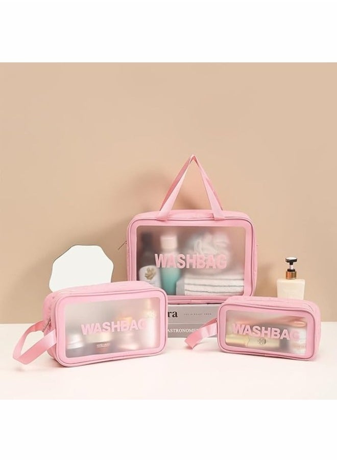 Generic - Set of 3 pieces, different sizes, large, medium and small, women's cosmetic organizer, waterproof cosmetic bag with zipper - Image 1