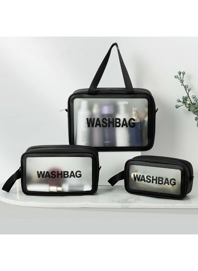 Generic - Set of 3 pieces, different sizes, large, medium and small, women's cosmetic organizer, waterproof cosmetic bag with zipper - Image 1