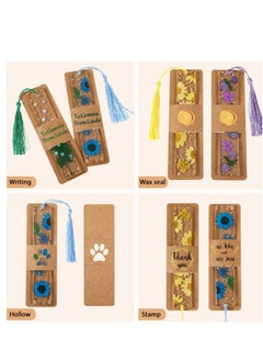 KASTWAVE 70 Pieces Resin Bookmark Holder 15 x 4.5cm Kraft Bookmark Sleeves, DIY Bookmarks Display Cards for Bookmark Wrapping Small Business Packaging Supplies Party Favor Gift (Brown)  - Image 3