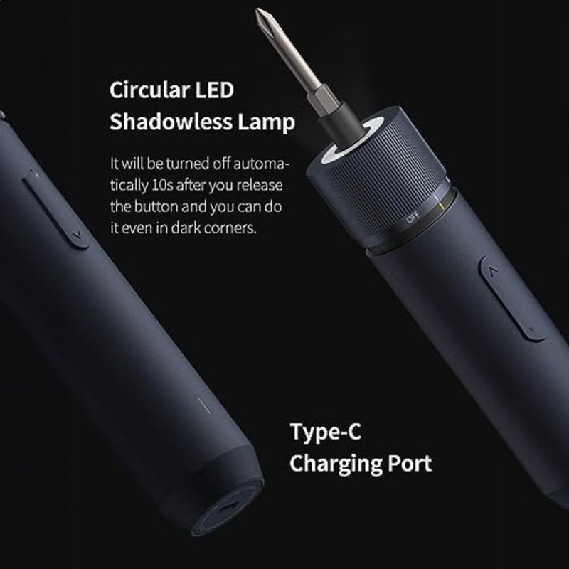 Electric Screwdriver, All-in-One Design, USB-C Charging Cable, Manual and Electric, LED Shadowless Light, 3 Torque, 5N.m 1500mAh, 12 Pcs Bit for Electrical Repairs - Image 5