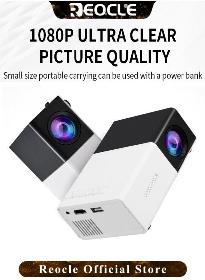 REOCLE Mini Projector 1080P Full HD Portable Projector Movie Projector Compatible with TV Stick Smartphone & HDMI & USB & Indoor Outdoor Use  - Image 2