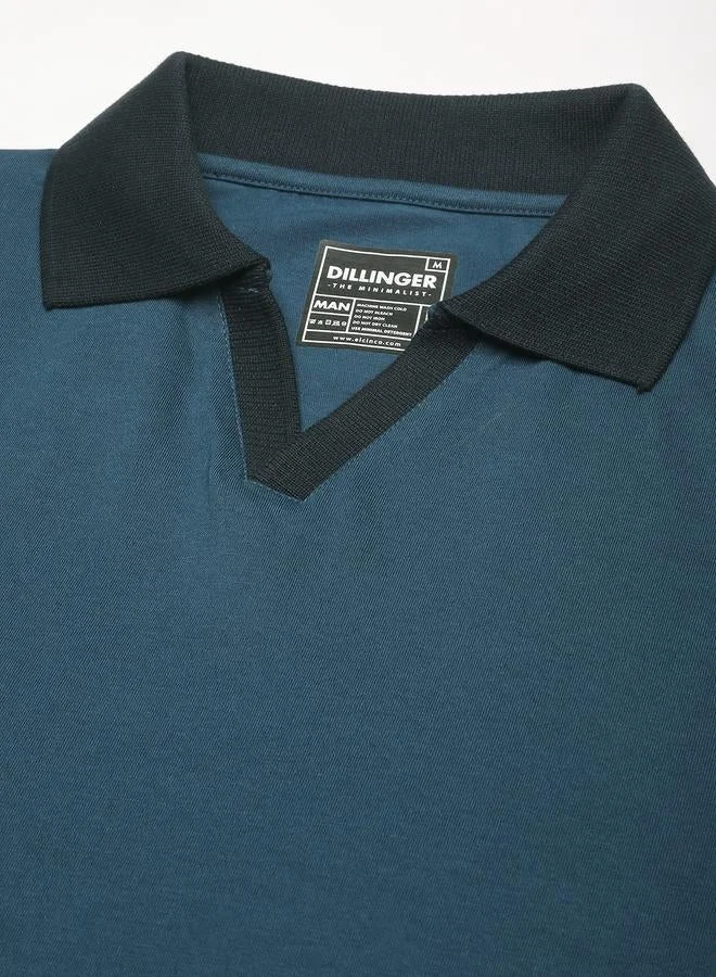 Dillinger Men Solid Regular Fit Open Collar Polo