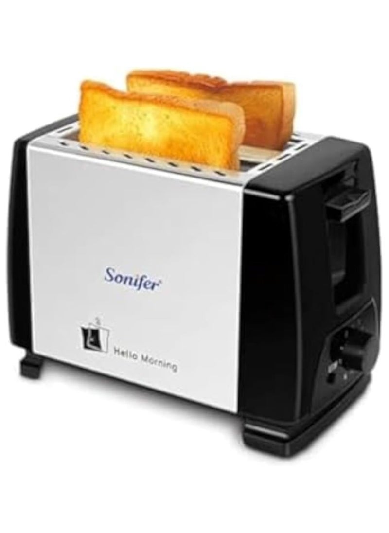 Generic Sonifer 2 Slice Stainless Steel Electric Toaster Extra Wide Slot 50/60Hz 600-700W for Waffle Making, Bread Toasting, Toast  - Image 1