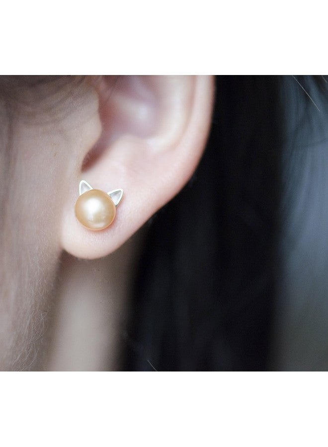 إس.ليف أقراط قطط أقراط لؤلؤية أقراط فضية إسترلينية للنساء هدايا تذكارية للقطط هدايا قطط لمحبي القطط - Image 5