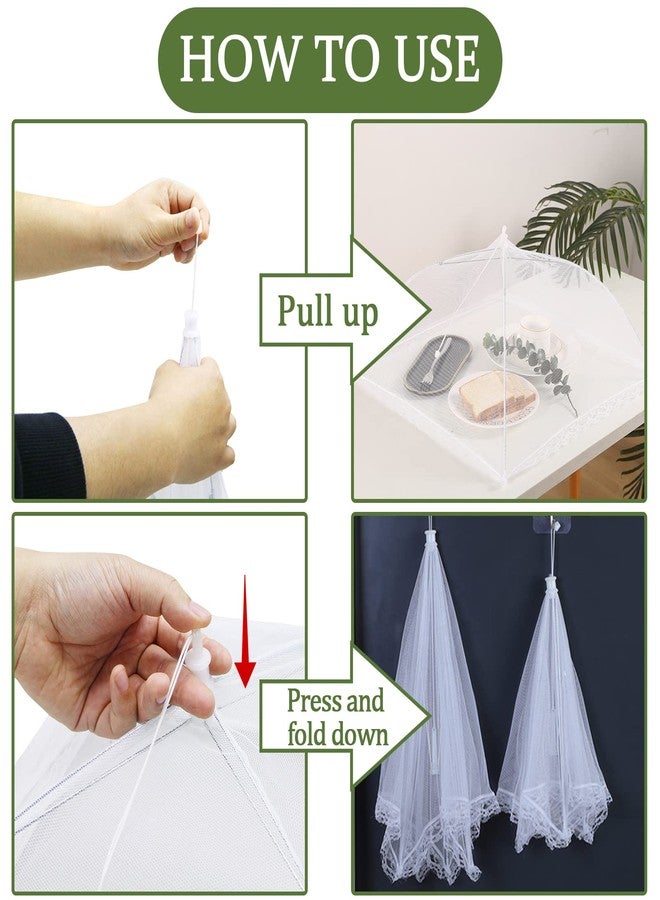 ZMCINER 7 Pack Food Covers for Outdoors Mesh Screen Include Food Tents 1 Extra Large (40"X 24") & 6 Standard (17"X 17") Collapsible and Reusable Mesh Covers for Outside, BBQ Party Supplies, Fruit - Image 4