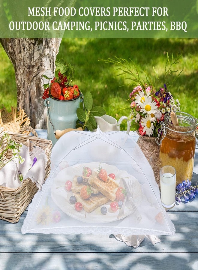 ZMCINER 7 Pack Food Covers for Outdoors Mesh Screen Include Food Tents 1 Extra Large (40"X 24") & 6 Standard (17"X 17") Collapsible and Reusable Mesh Covers for Outside, BBQ Party Supplies, Fruit - Image 3