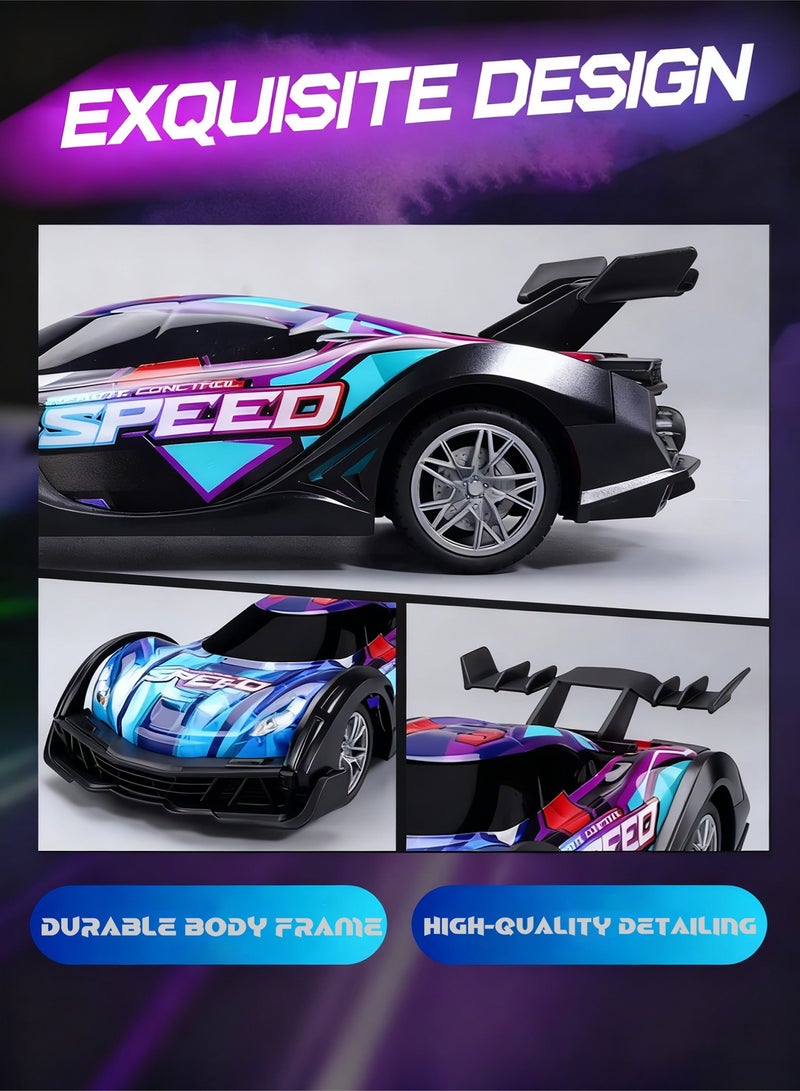 JJRC RC Drift Car, Kids Remote Control Car with Shiny LED Lights, 1/18 4WD 2.4GHz High Speed Drift RC Car with One Rechargeable Batteries, RC Cars for Kids and Adults,Suitable for Various Terrains - Kids Gifts - Image 2