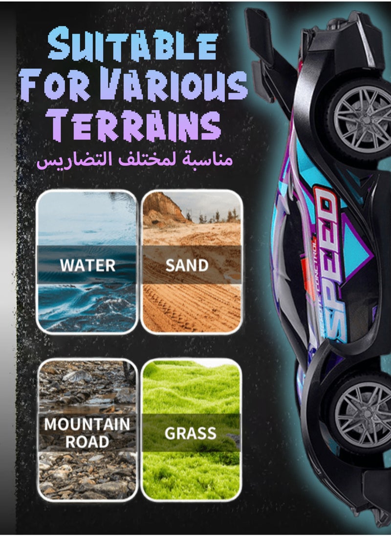 JJRC RC Drift Car, Kids Remote Control Car with Shiny LED Lights, 1/18 4WD 2.4GHz High Speed Drift RC Car with One Rechargeable Batteries, RC Cars for Kids and Adults,Suitable for Various Terrains - Kids Gifts  - Image 3