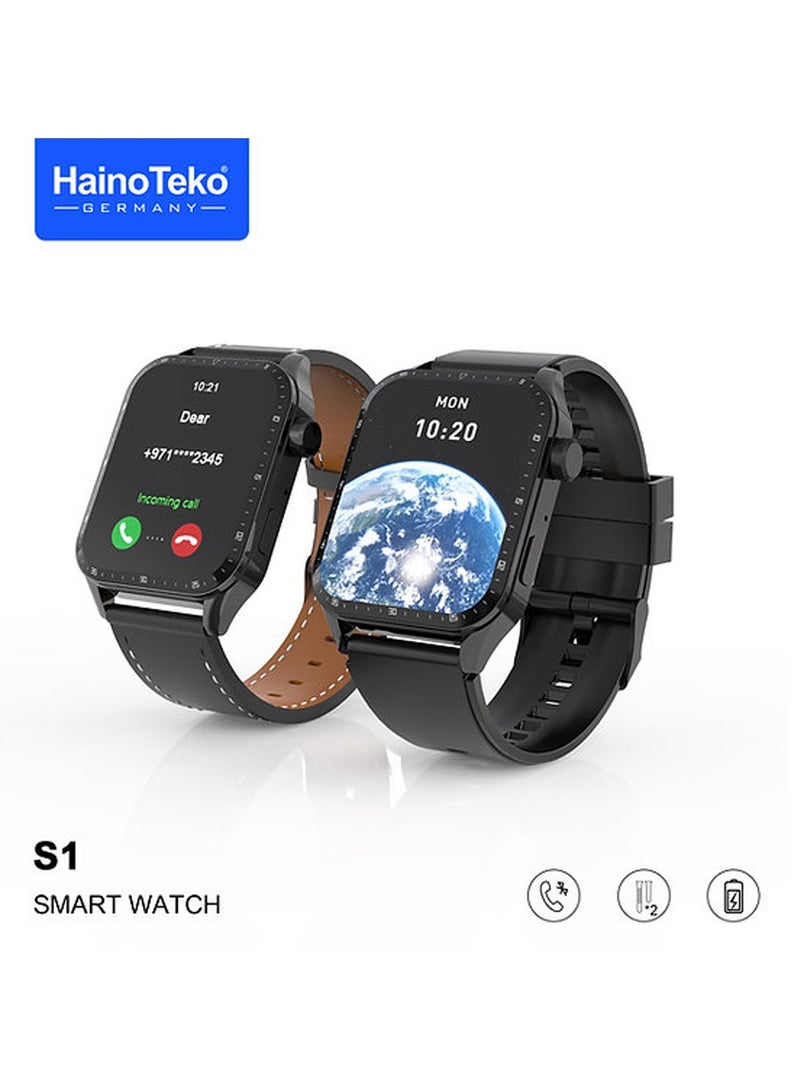 Haino Teko Haino Teko Germany S1 Smart Watch With 2 Pair Strap and Wireless Charger for Mens and Boys - Image 1