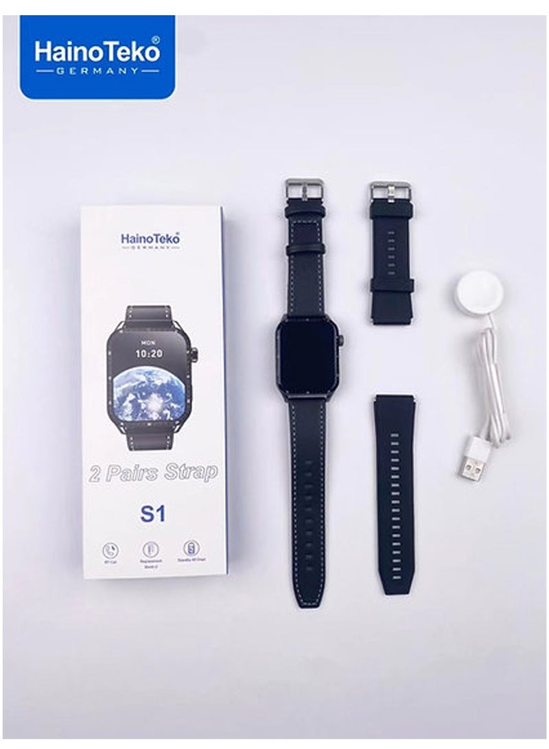 Haino Teko Haino Teko Germany S1 Smart Watch With 2 Pair Strap and Wireless Charger for Mens and Boys - Image 2