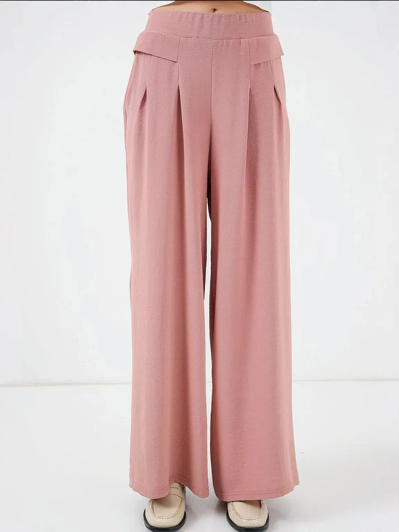 BIG DART BDART Pleated Wide Leg Crepe Pants