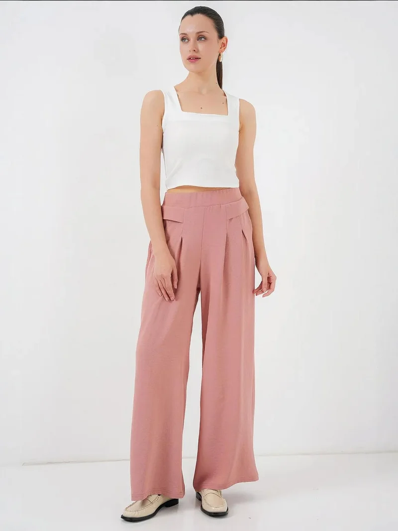BIG DART BDART Pleated Wide Leg Crepe Pants