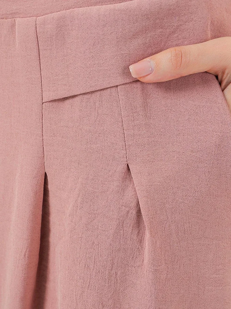 BIG DART BDART Pleated Wide Leg Crepe Pants