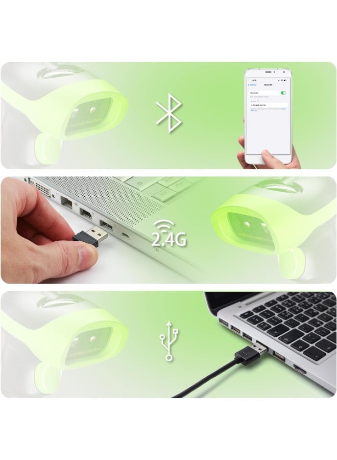 نيتم ماسح ضوئي لاسلكي لرموز QR، قارئ رموز ضوئية تلقائي 3 في 1 بتقنية بلوتوث، يدعم قراءات أحادية وثنائية الأبعاد، ماسح ضوئي لرموز الصور عبر منفذ USB، مناسب للمتاجر والمستودعات ونقاط البيع وأجهزة الكمبيوتر والأجهزة اللوحية وأجهزة iPad وiPhone وأجهزة Android. - Image 2